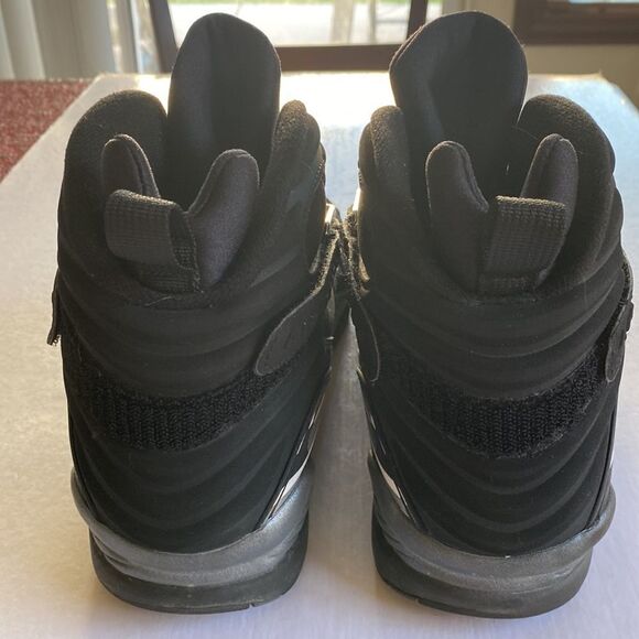 JORDAN Men’s Black/ Chrome Leather Shoes 305381-001  Size 12 - Picture 3 of 6